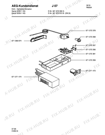 Взрыв-схема холодильника Aeg S3232-1KG - Схема узла Refrigerator electrical equipment